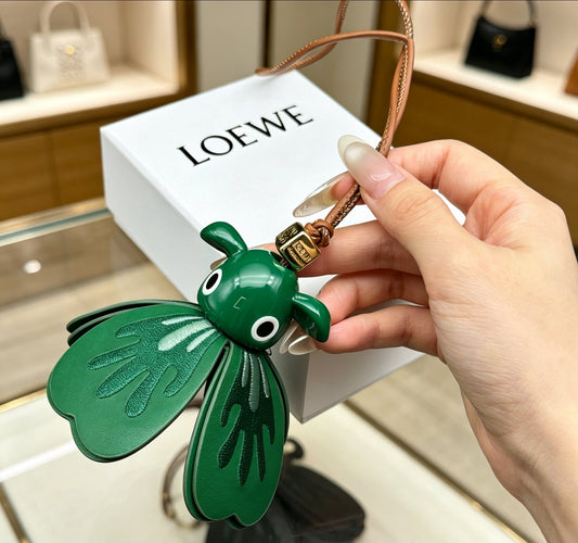 Elephant Motif Bag Charm in Polished Metal-Tone with Leather Detail – Design 04 main product view