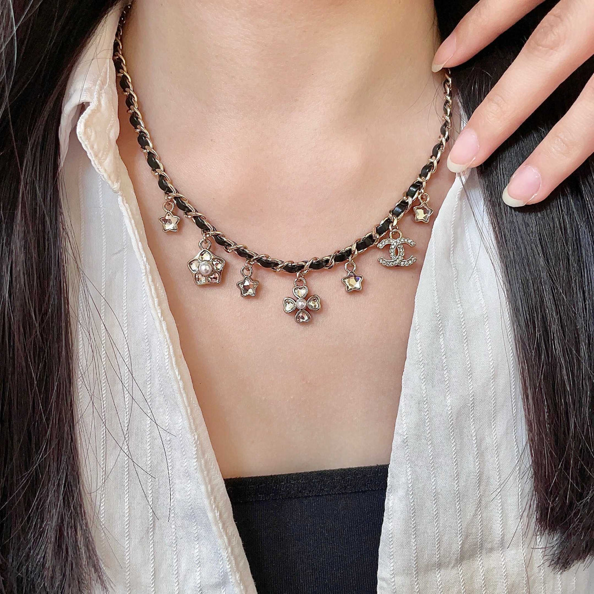 Signature Emblem Pendant Necklace in Polished Metal-Tone – Design 106 main product view
