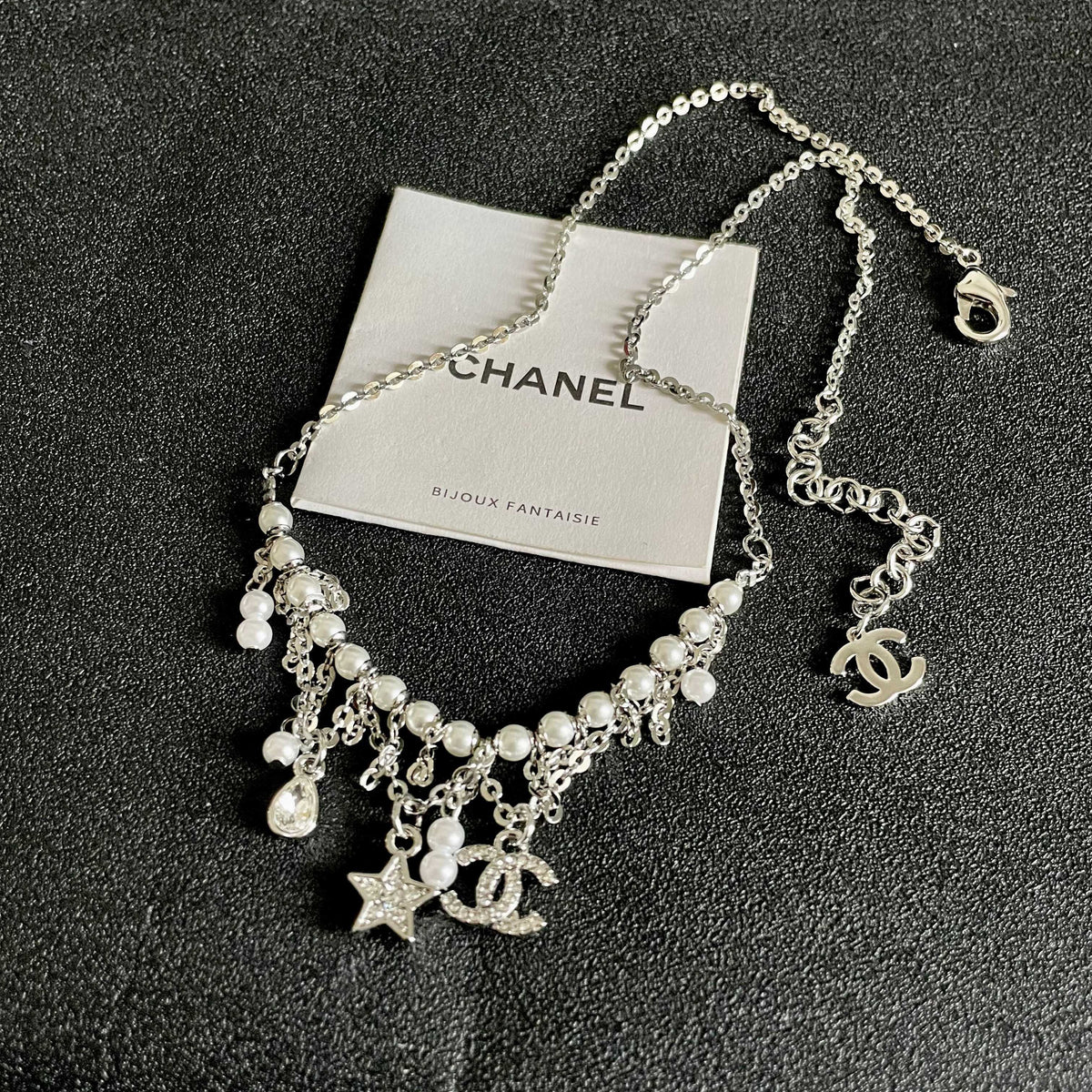Signature Emblem Pendant Necklace in Polished Metal-Tone – Design 105 detail view