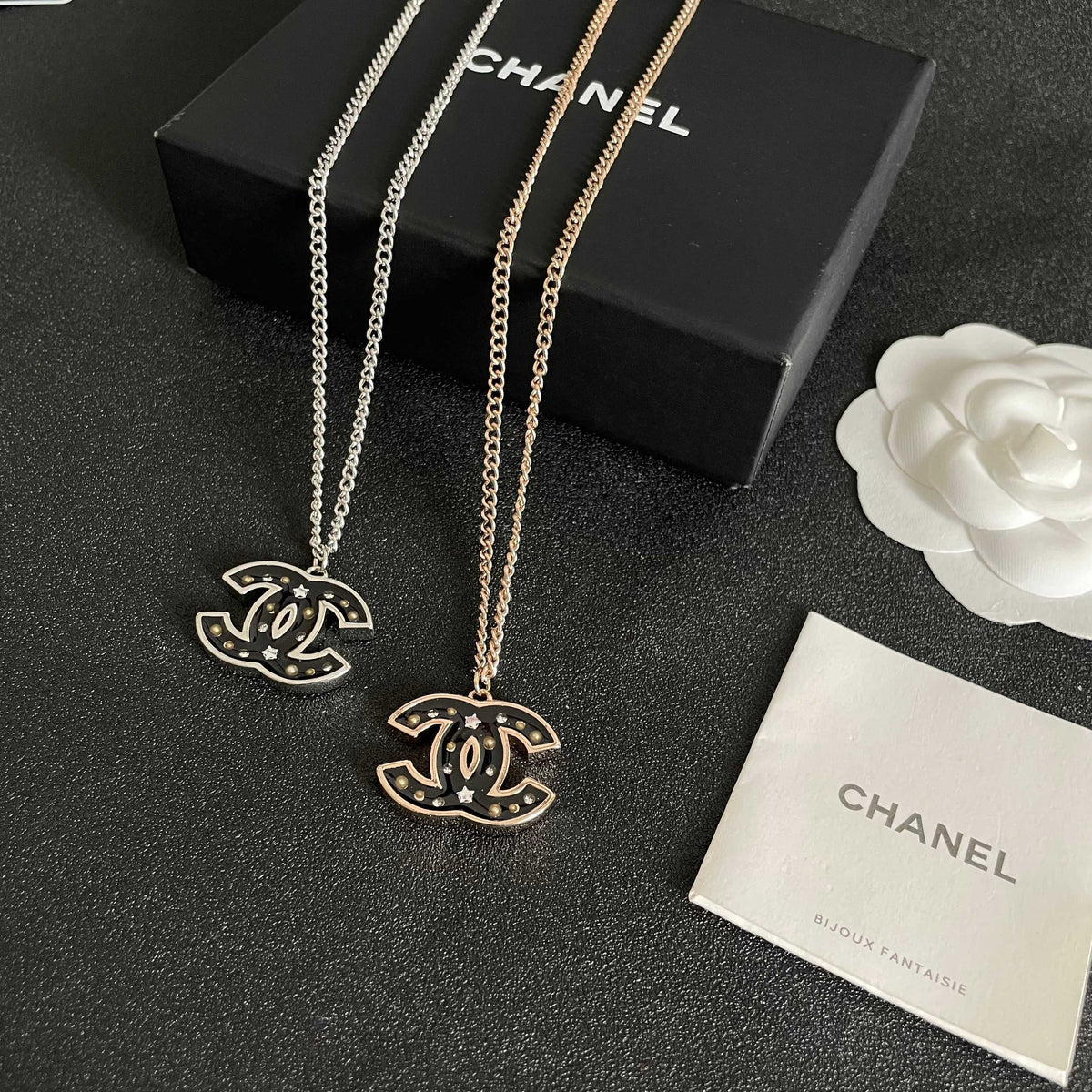 Signature Emblem Pendant Necklace in Polished Metal-Tone – Design 103 side detail