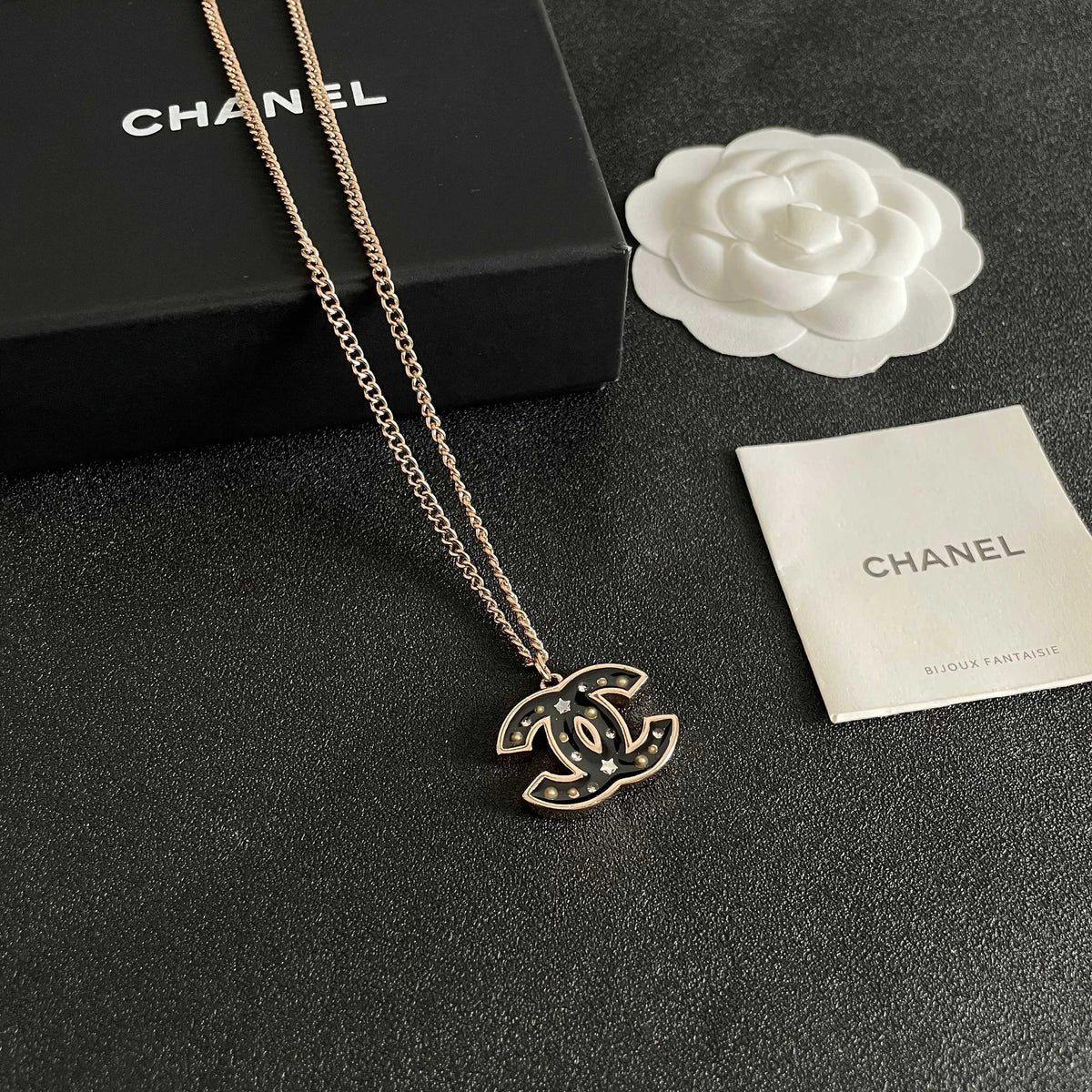 Signature Emblem Pendant Necklace in Polished Metal-Tone – Design 104 styled product view