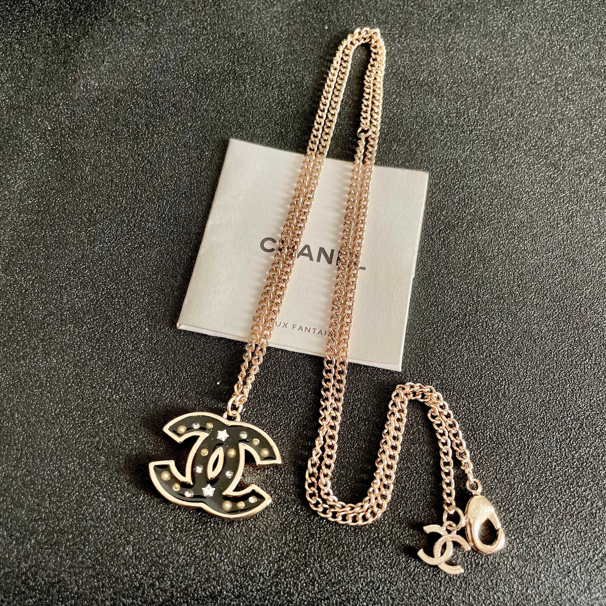 Signature Emblem Pendant Necklace in Polished Metal-Tone – Design 104 detail view