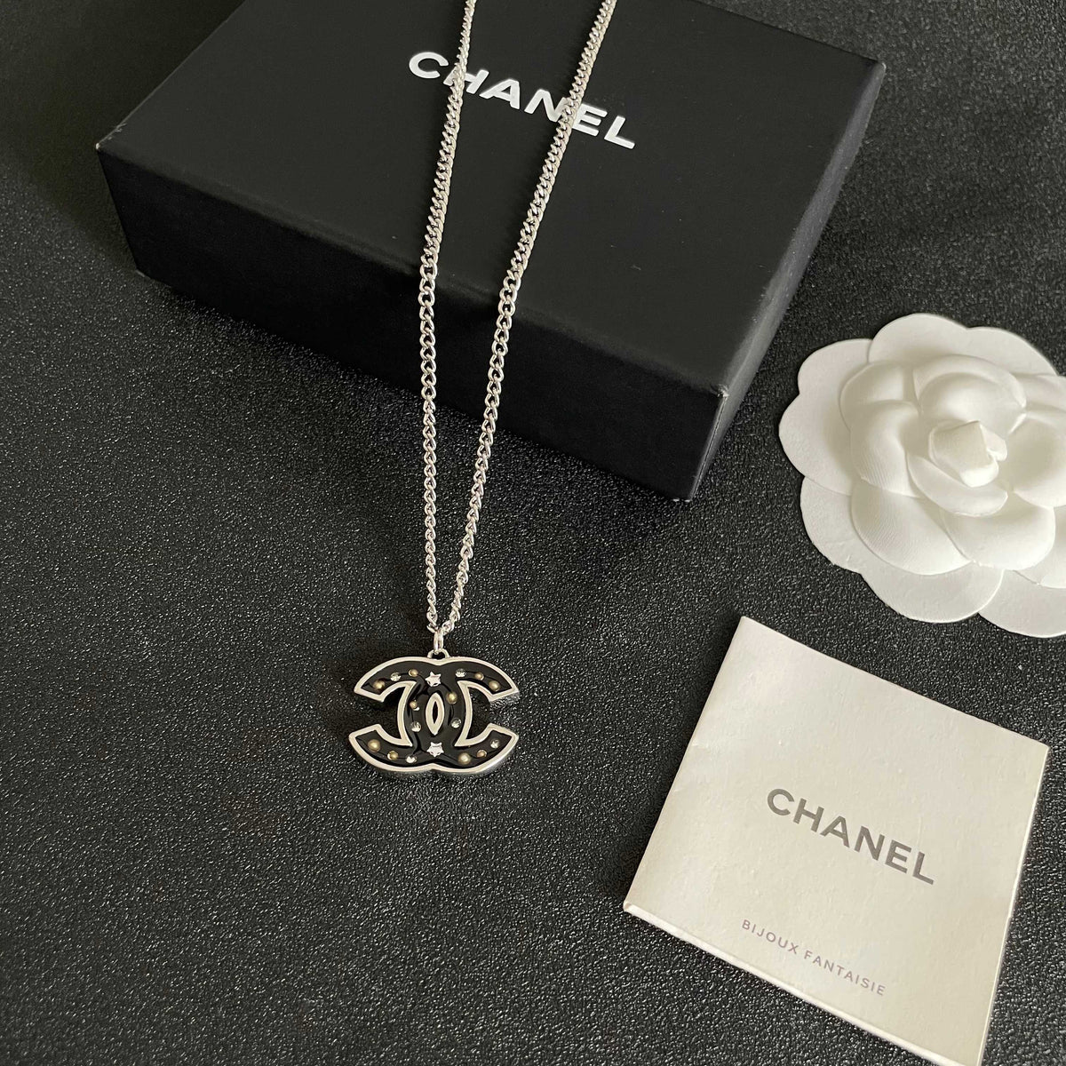 Signature Emblem Pendant Necklace in Polished Metal-Tone – Design 103 close-up detail