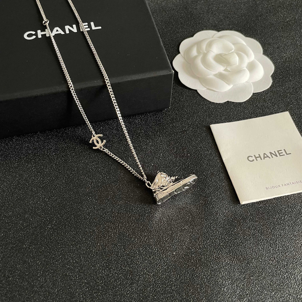 Signature Emblem Pendant Necklace in Polished Metal-Tone – Design 102 styled product view