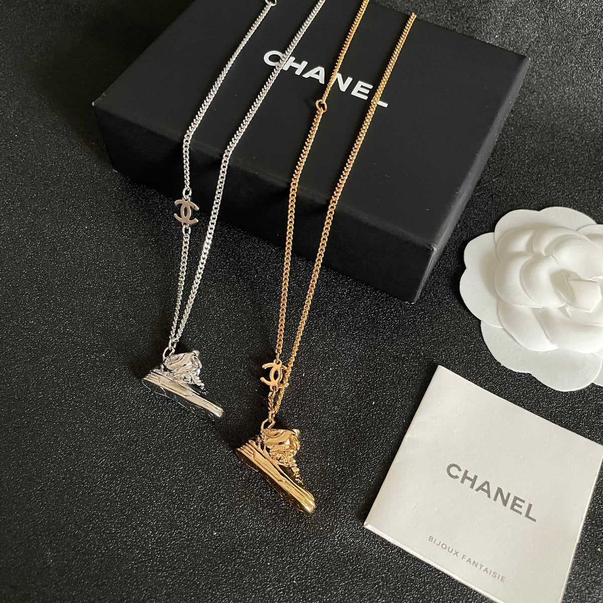 Signature Emblem Pendant Necklace in Polished Metal-Tone – Design 101 close-up detail