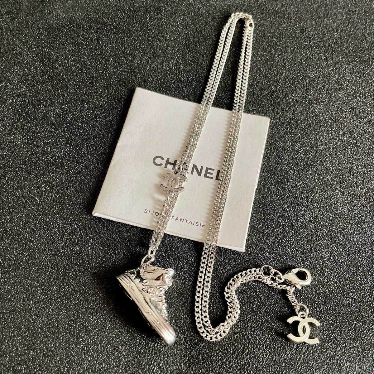 Signature Emblem Pendant Necklace in Polished Metal-Tone – Design 102 detail view