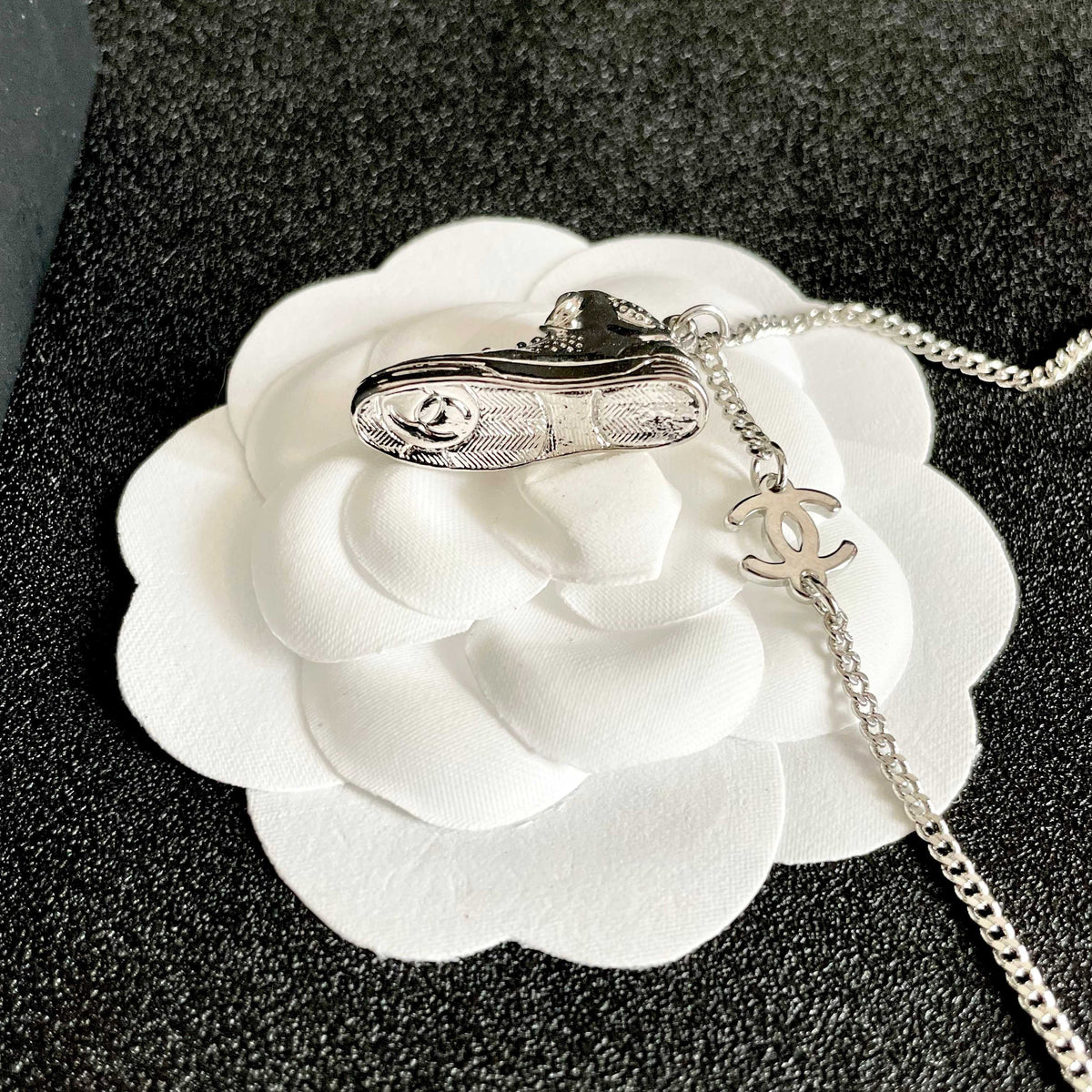 Signature Emblem Pendant Necklace in Polished Metal-Tone – Design 102 front product view
