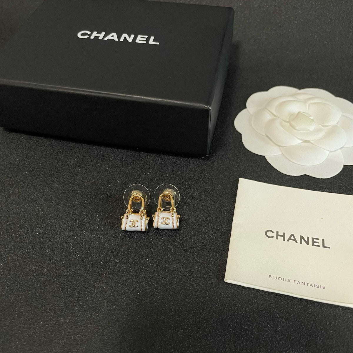 Signature Emblem Stud Earrings in Polished Metal-Tone – Design 103 close-up detail