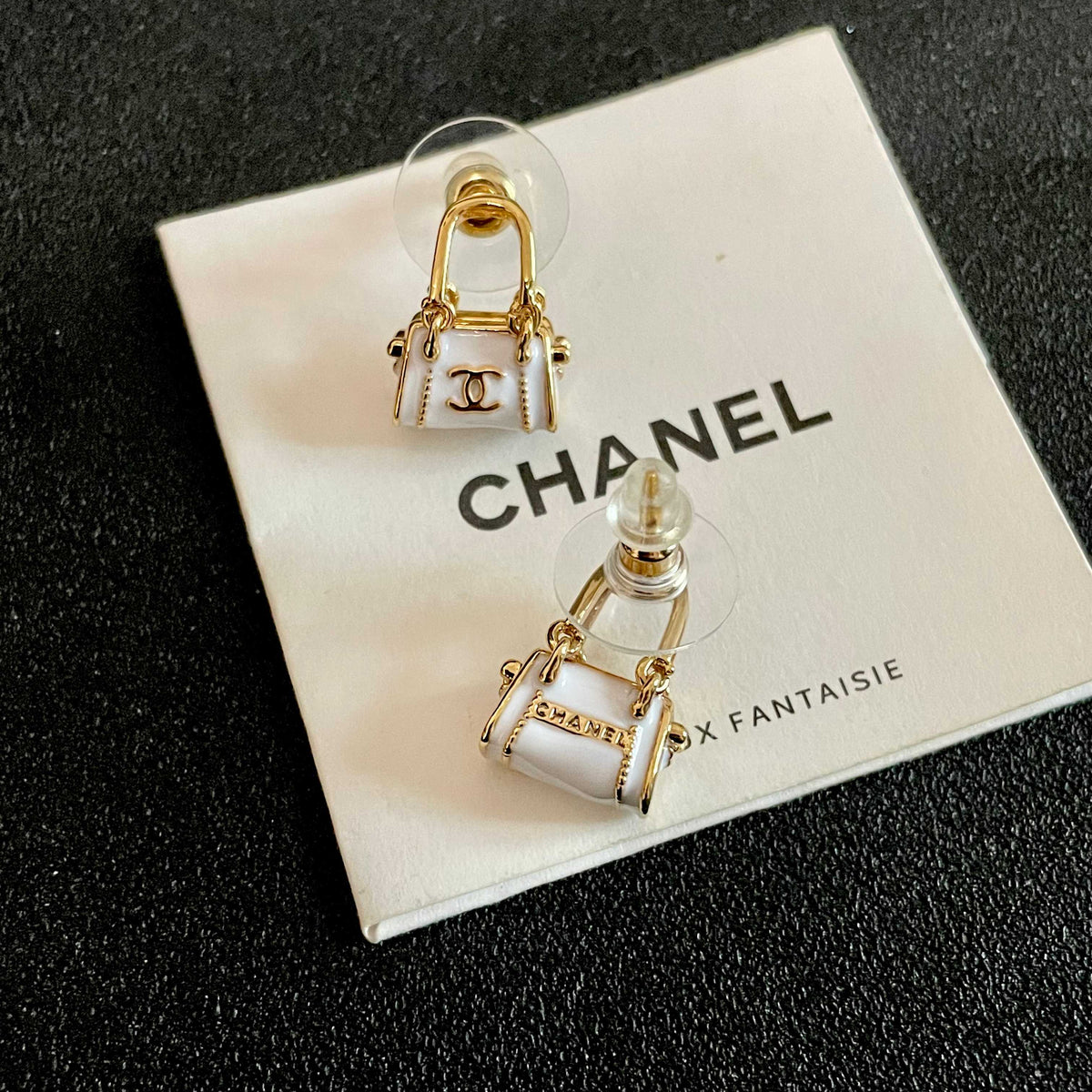 Signature Emblem Stud Earrings in Polished Metal-Tone – Design 103 main product view