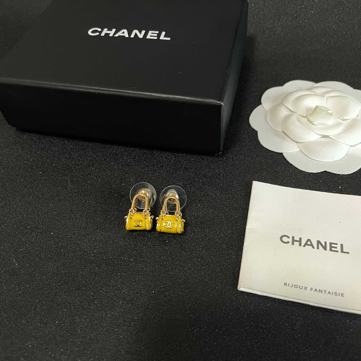 Signature Emblem Stud Earrings in Polished Metal-Tone – Design 102 close-up detail