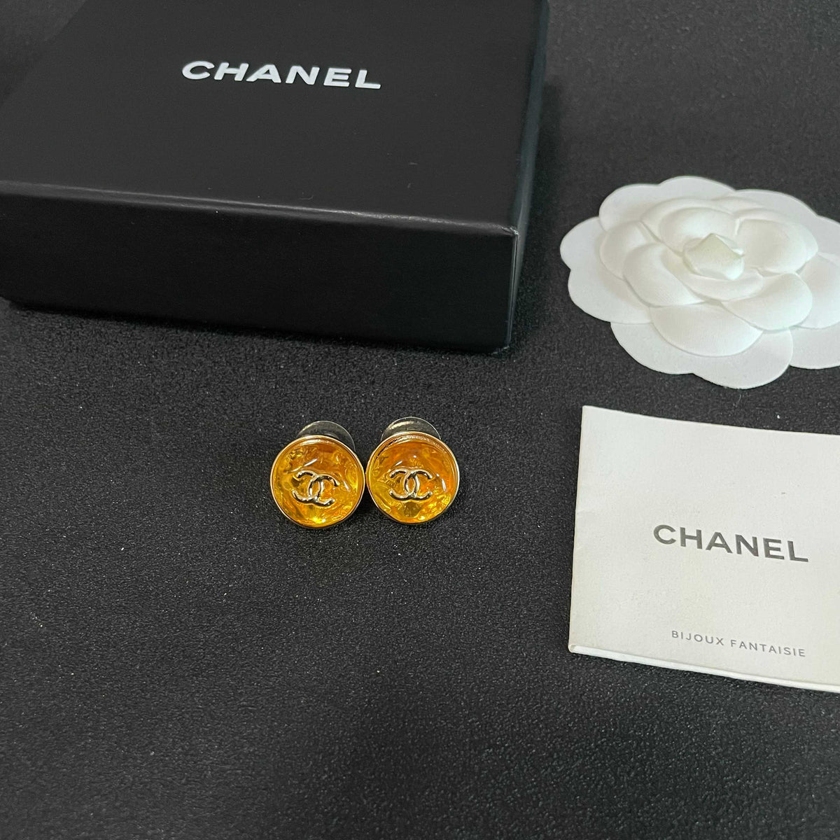 Signature Emblem Stud Earrings in Polished Metal-Tone – Design 100 close-up detail