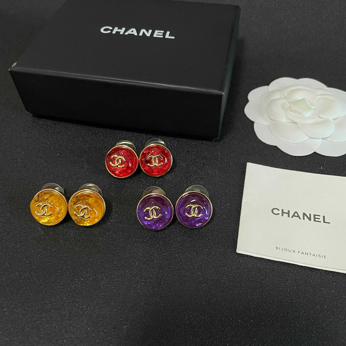 Signature Emblem Stud Earrings in Polished Metal-Tone – Design 099 side detail
