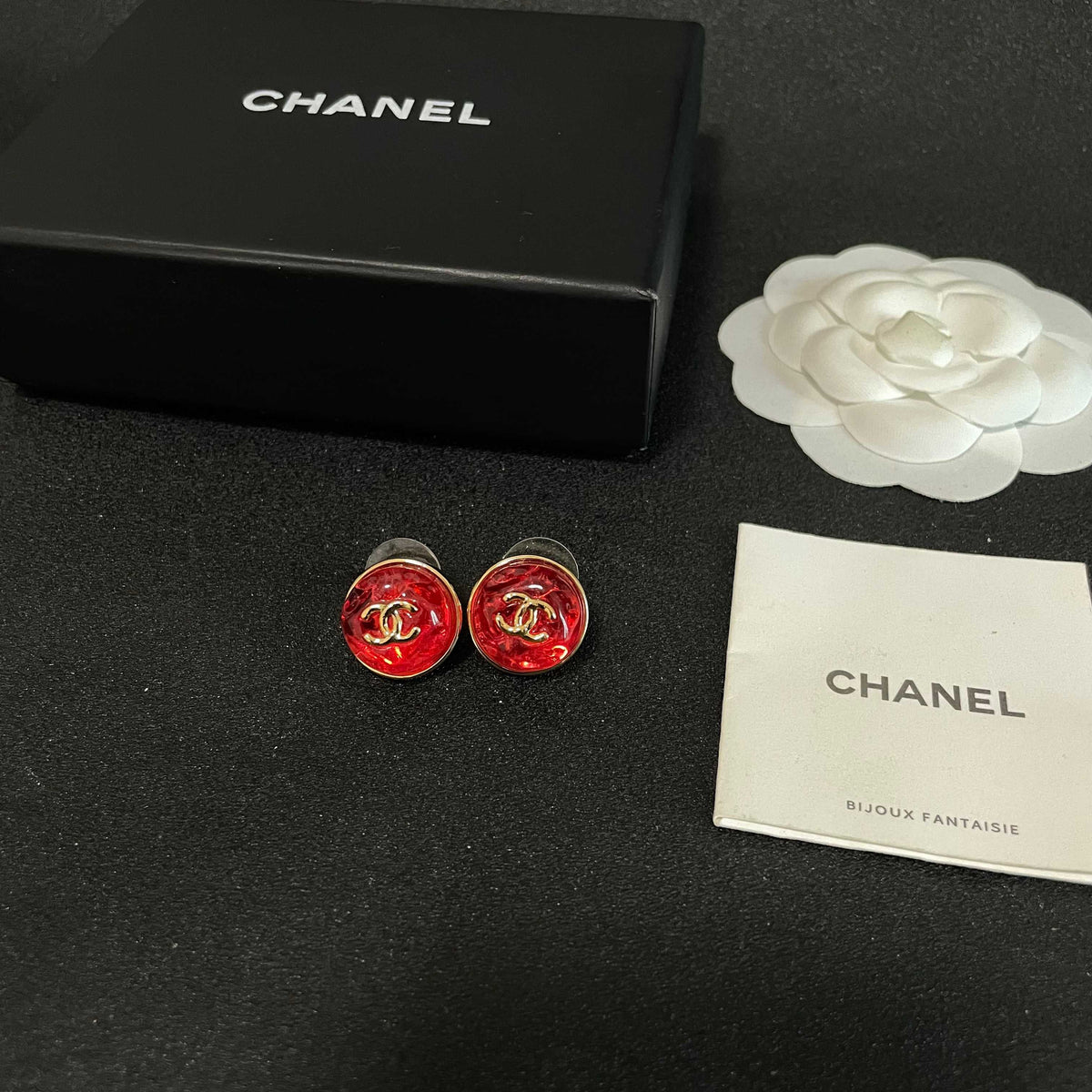 Signature Emblem Stud Earrings in Polished Metal-Tone – Design 099 close-up detail
