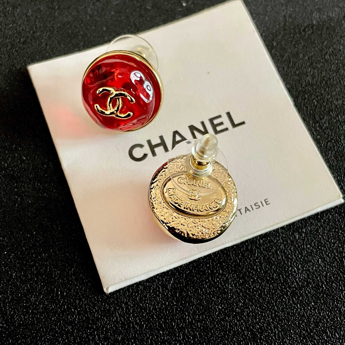 Signature Emblem Stud Earrings in Polished Metal-Tone – Design 099 main product view