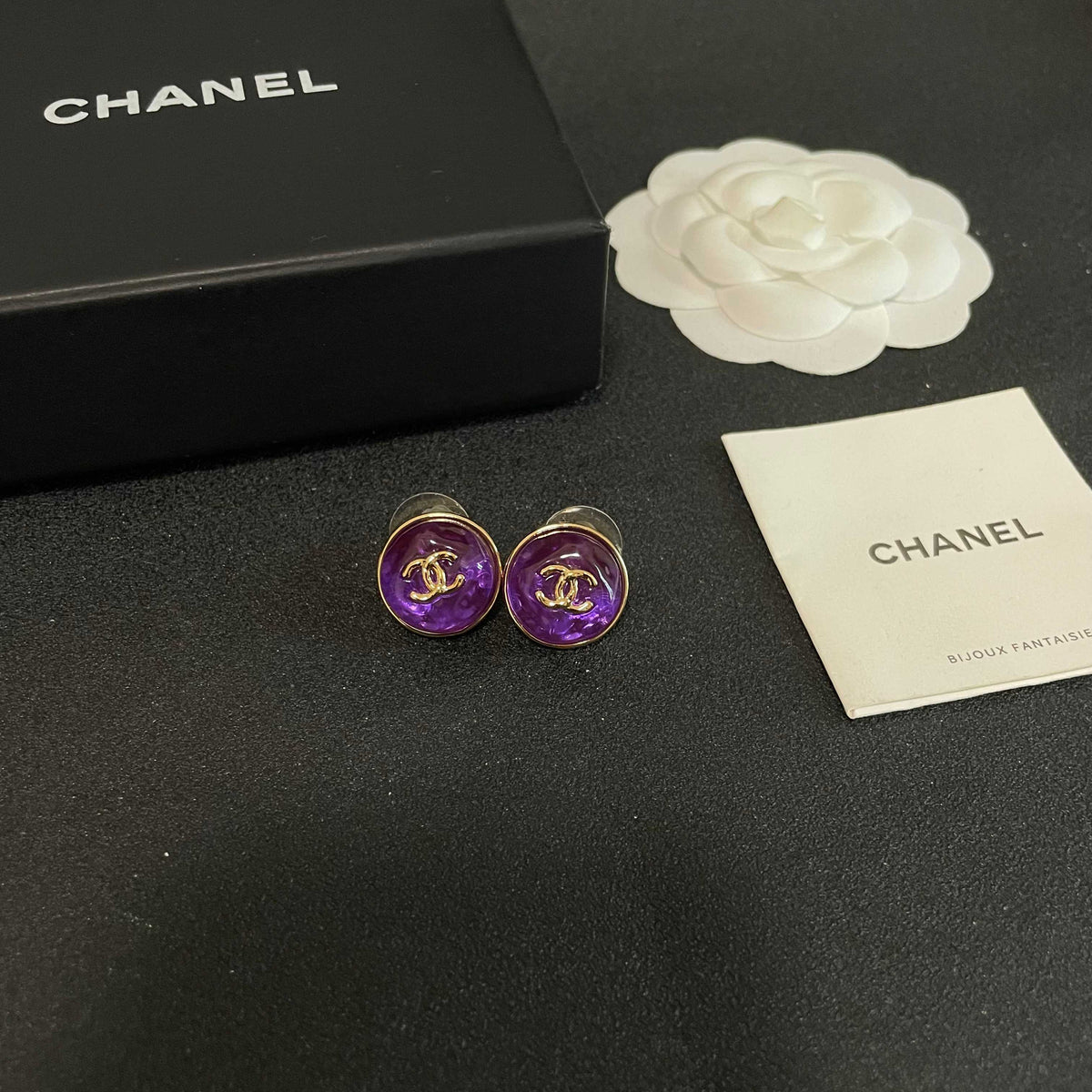 Signature Emblem Stud Earrings in Polished Metal-Tone – Design 098 styled product view
