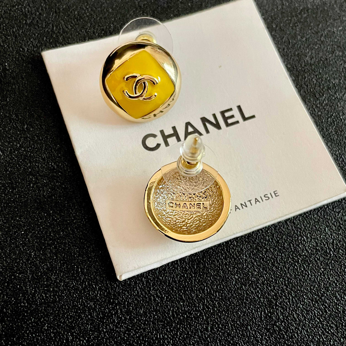 Signature Emblem Stud Earrings in Polished Metal-Tone – Design 094 main product view