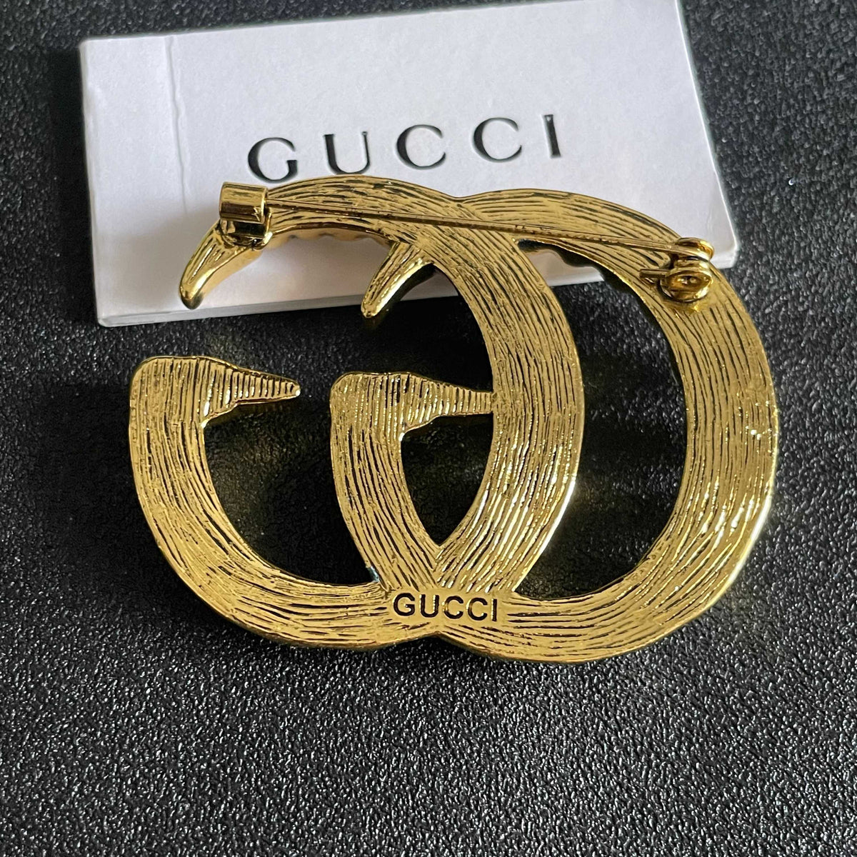 Geometric Emblem Brooch in Polished Metal-Tone – Design 004 main product view