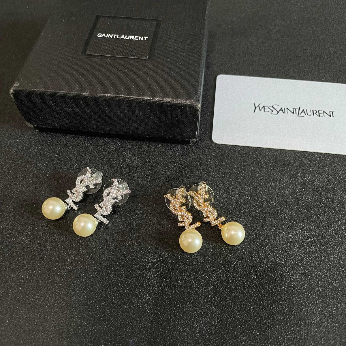 Signature Emblem Stud Earrings in Silver-Tone – Design 028 close-up detail