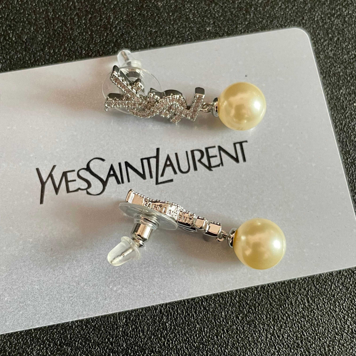 Signature Emblem Stud Earrings in Silver-Tone – Design 029 main product view