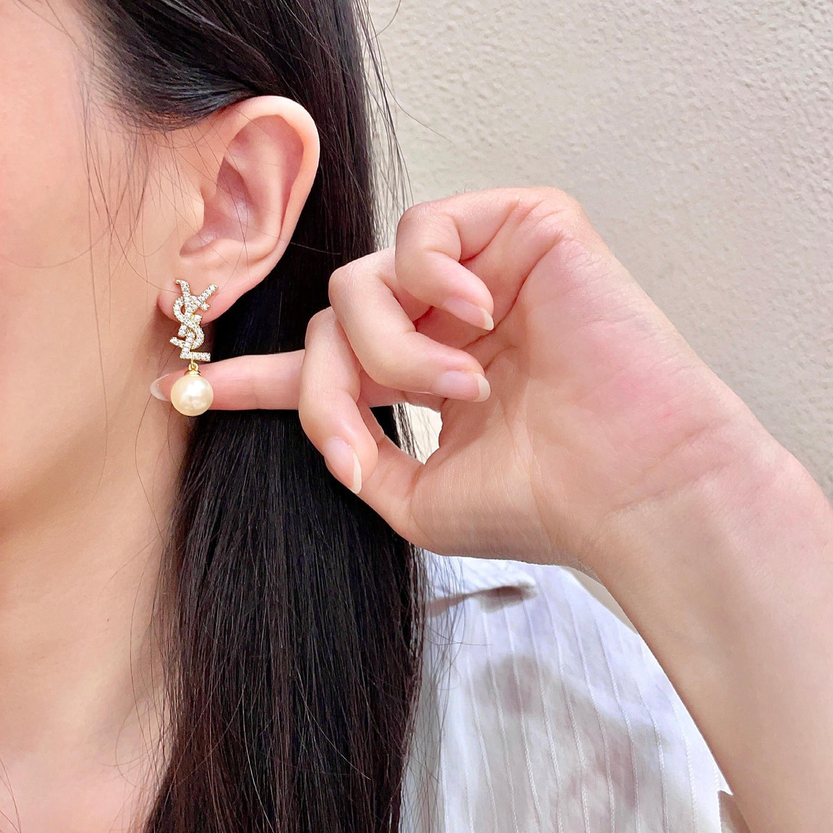 Geometric Emblem Stud Earrings in Silver-Tone – Vintage Detail – Design 011 front product view