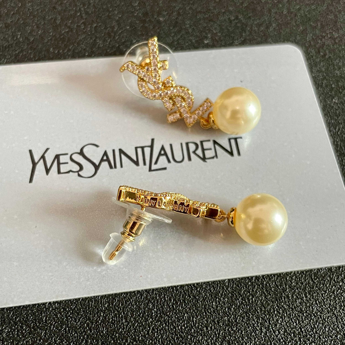 Signature Emblem Stud Earrings in Silver-Tone – Design 028 main product view