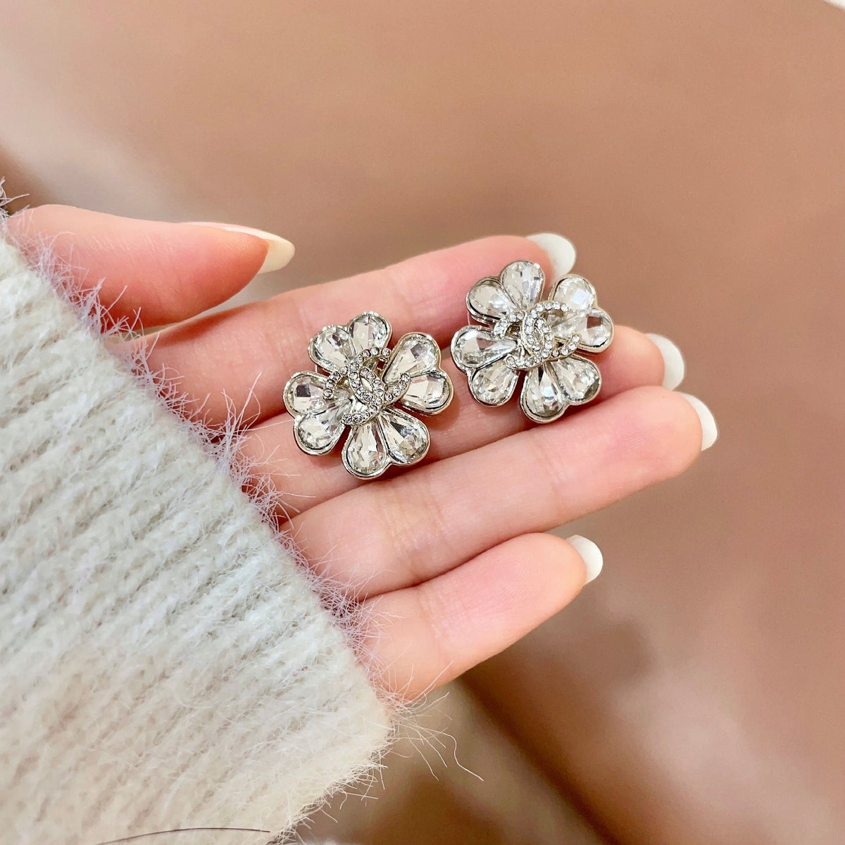 Signature Emblem Stud Earrings in Polished Metal-Tone – Design 121 side detail