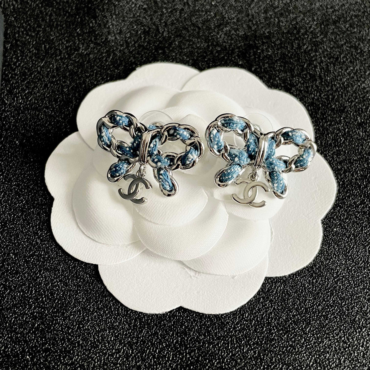 Signature Emblem Stud Earrings in Polished Metal-Tone – Design 120 front product view