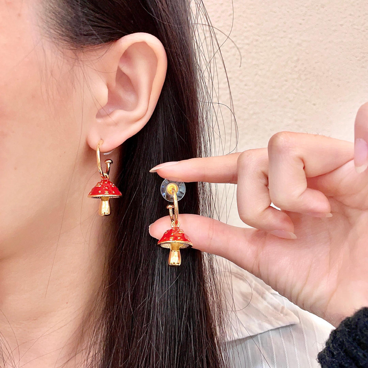 Signature Emblem Stud Earrings in Polished Metal-Tone – Design 116 main product view
