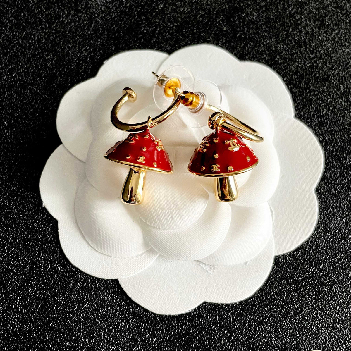 Signature Emblem Stud Earrings in Polished Metal-Tone – Design 116 front product view