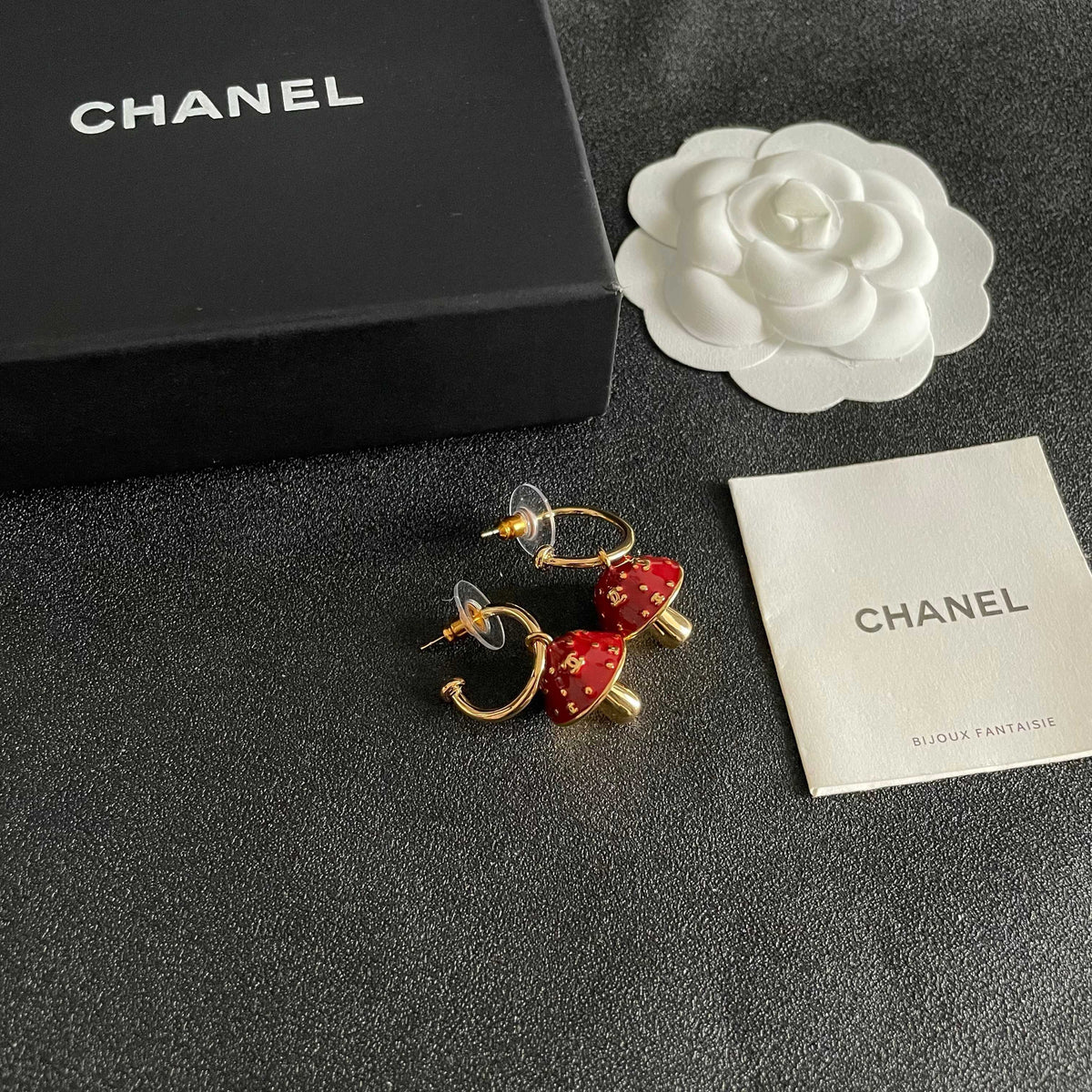Signature Emblem Stud Earrings in Polished Metal-Tone – Design 116 styled product view