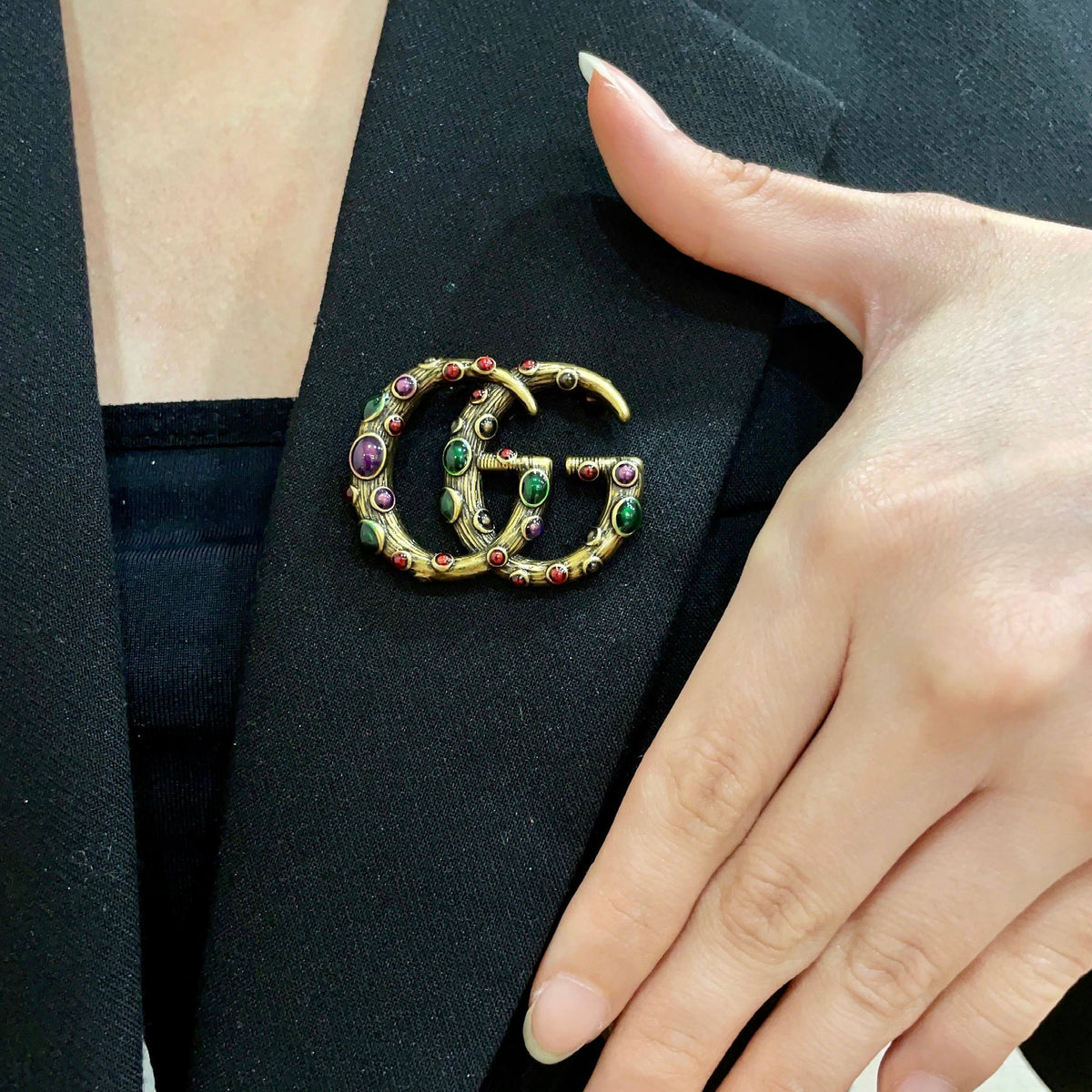 Geometric Emblem Brooch in Polished Metal-Tone – Design 006 main product view
