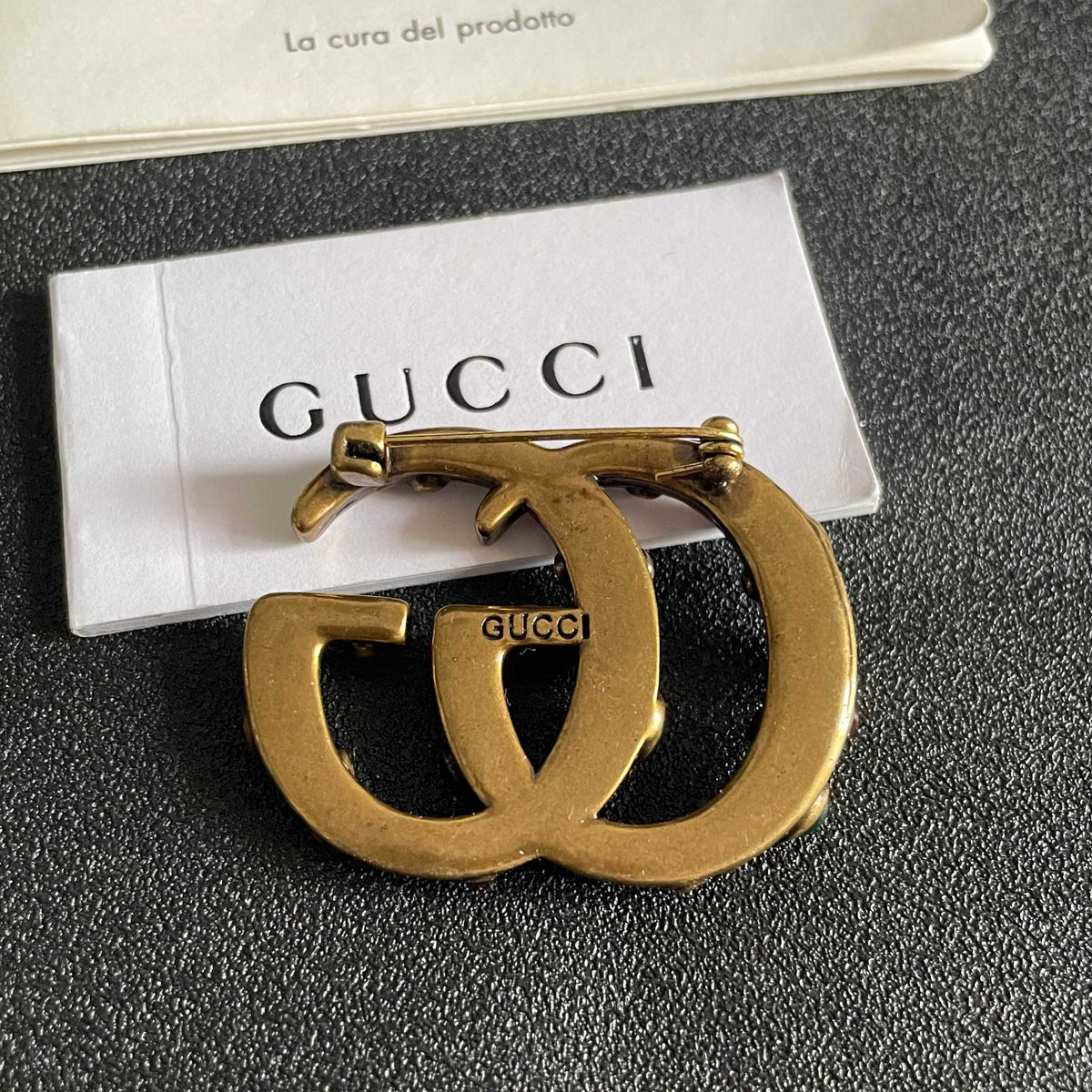 Geometric Emblem Brooch in Polished Metal-Tone – Design 006 main product view