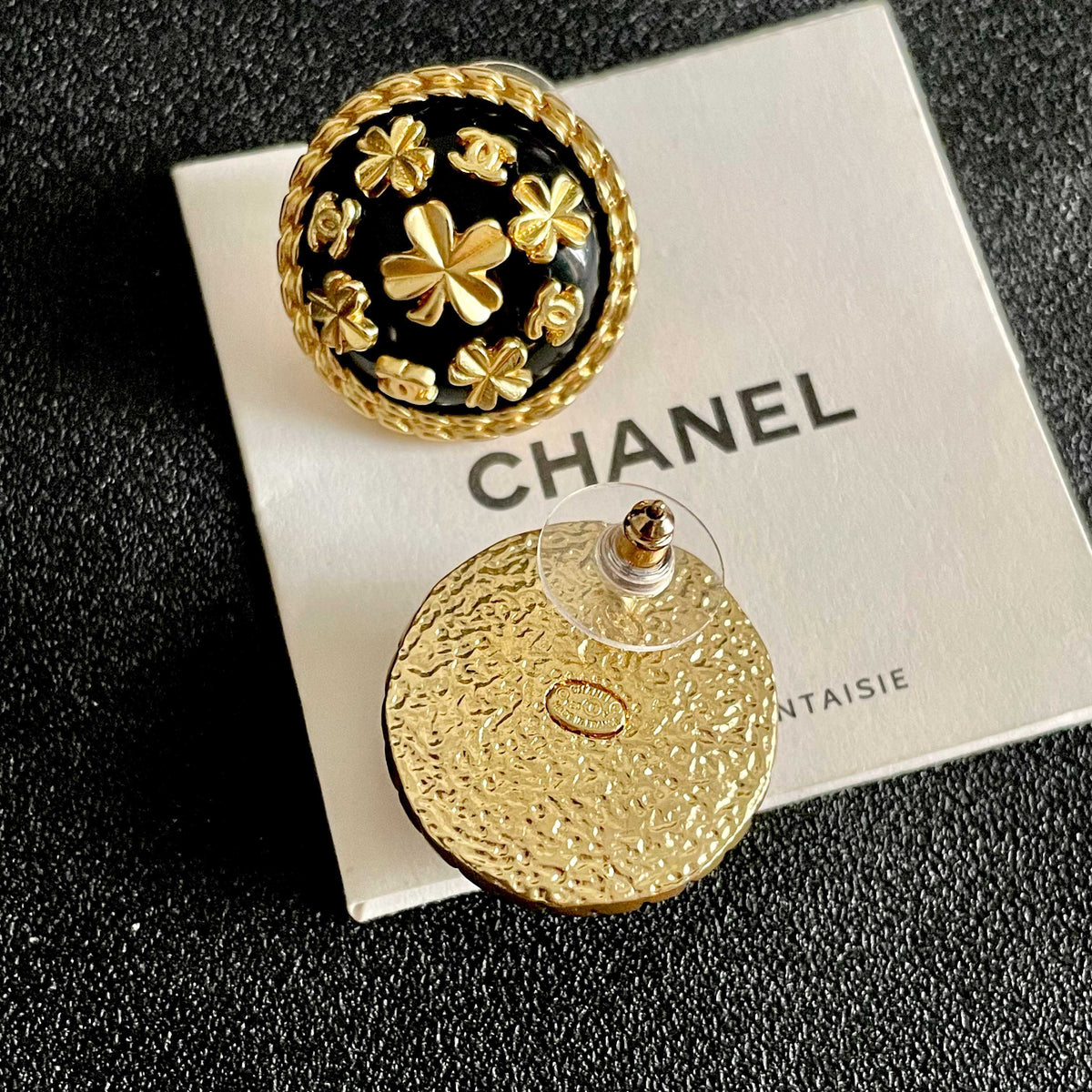 Camellia Stud Earrings in Polished Metal-Tone – Camellia Detail – Design 019 main product view