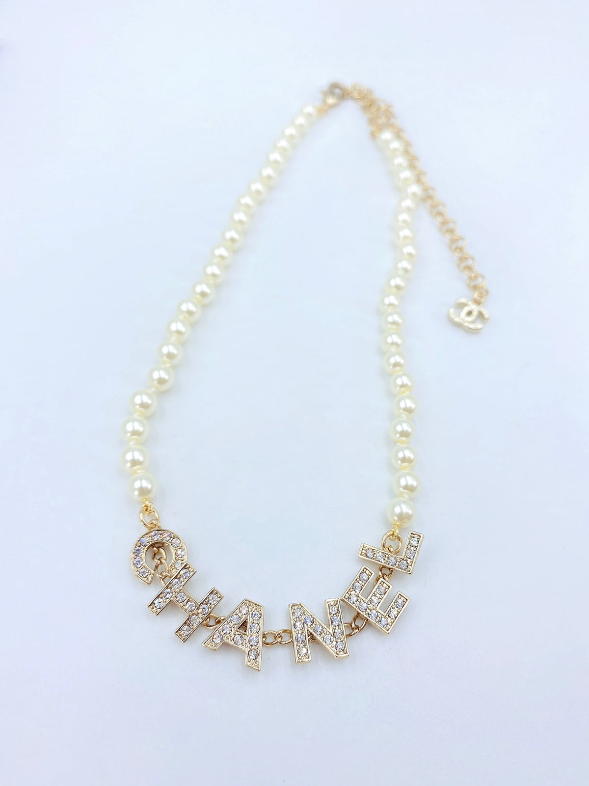 Letter Pearl-Detail Pendant Necklace – Pearl Detail – Design 007 main product view