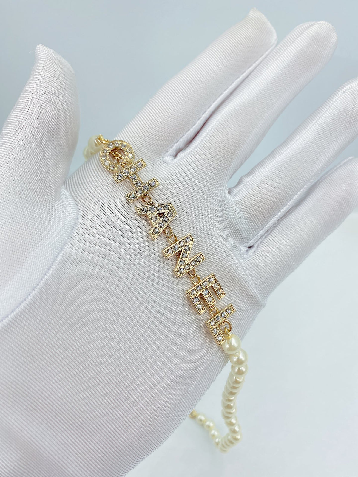 Letter Pearl-Detail Pendant Necklace – Pearl Detail – Design 007 styled product view