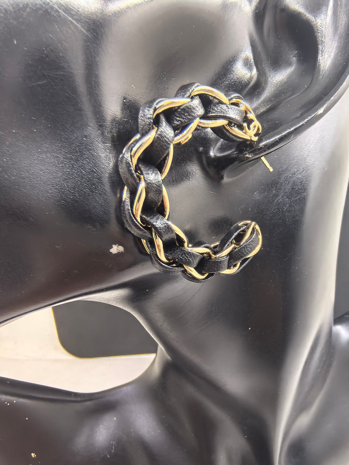 Signature Emblem Jewelry Accessory in Gold-Tone – Black Detail – Design 003 front product view