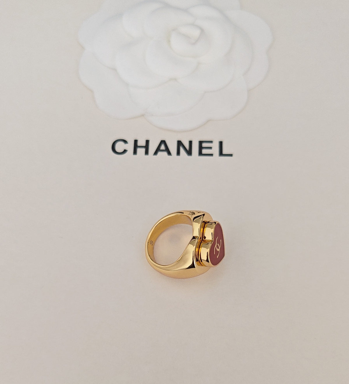 Heart Statement Ring in Gold-Tone close-up detail
