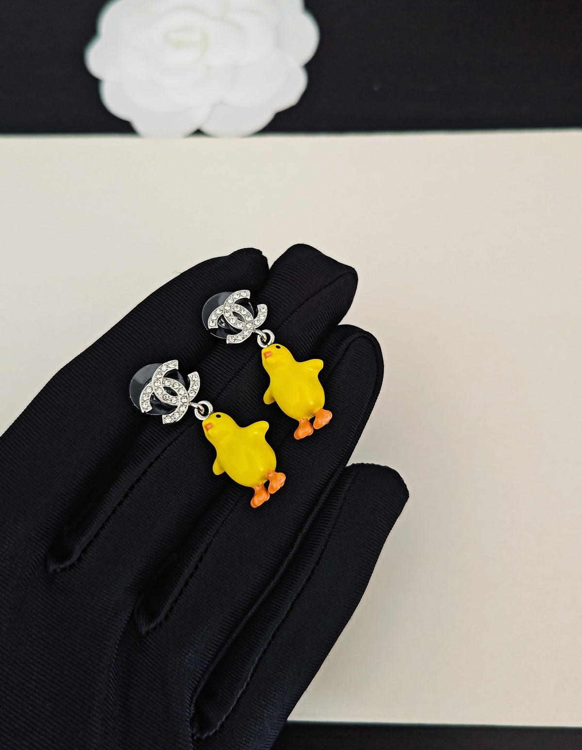 Duck Statement Earrings in Gold-Tone – Design 002 main product view