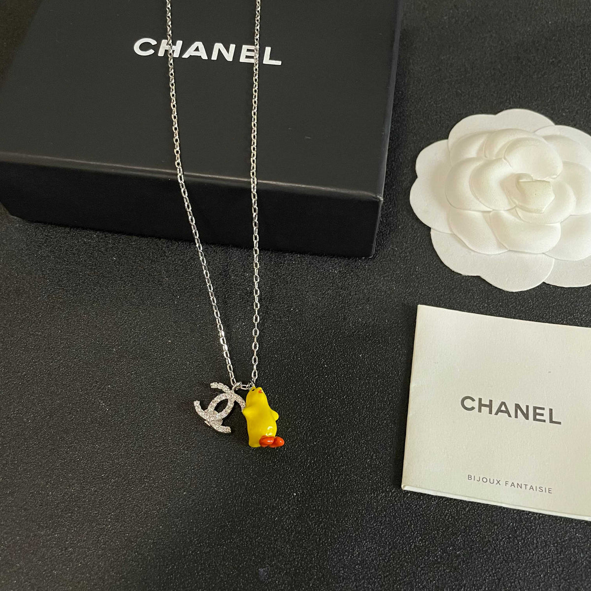 Signature Emblem Pendant Necklace in Polished Metal-Tone – Design 032 close-up detail