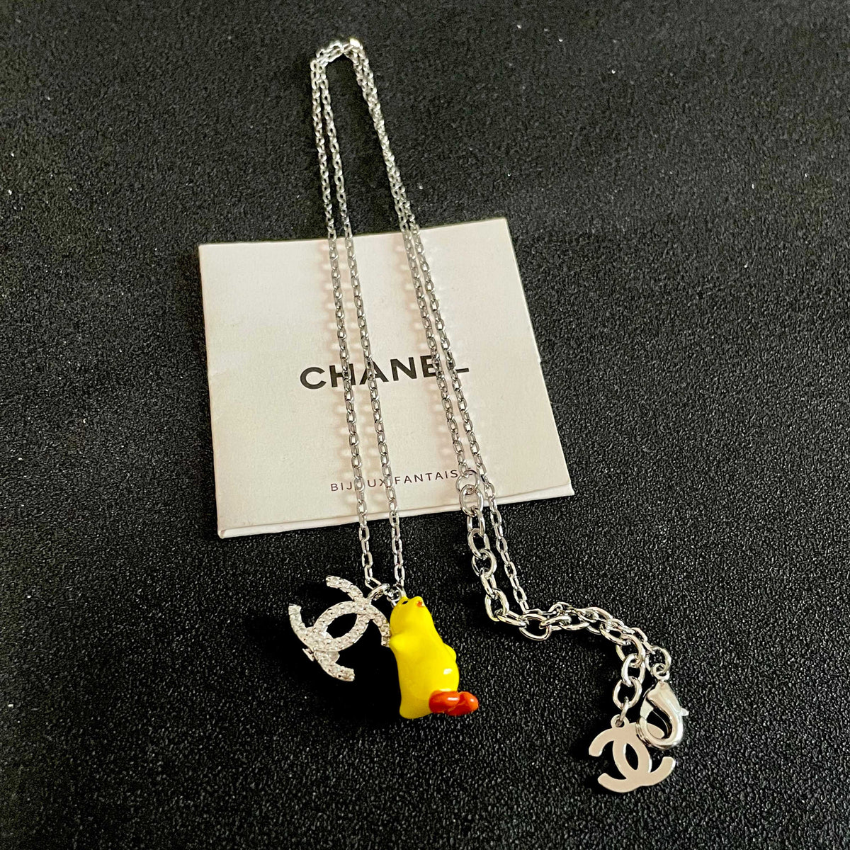 Signature Emblem Pendant Necklace in Polished Metal-Tone – Design 032 detail view