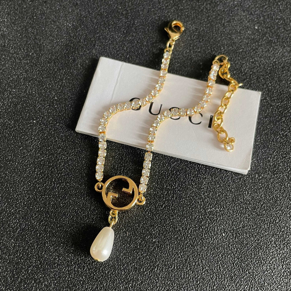 Geometric Emblem Bracelet in Polished Metal-Tone – Vintage Detail – Design 003 front product view