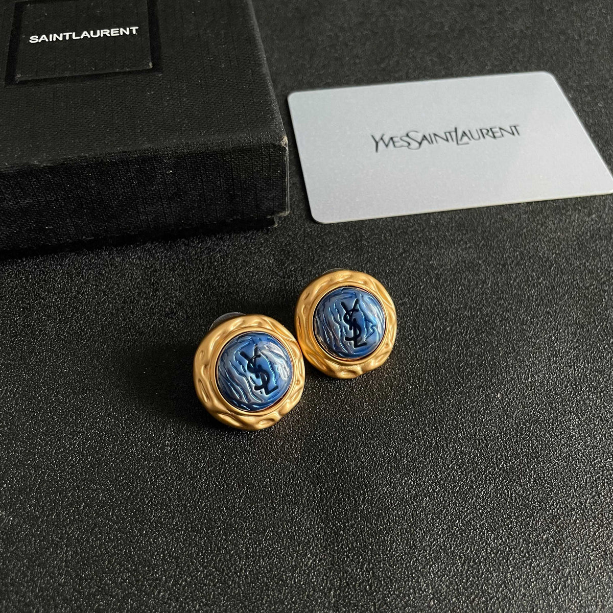 Geometric Emblem Stud Earrings in Silver-Tone – Vintage Detail – Design 006 styled product view