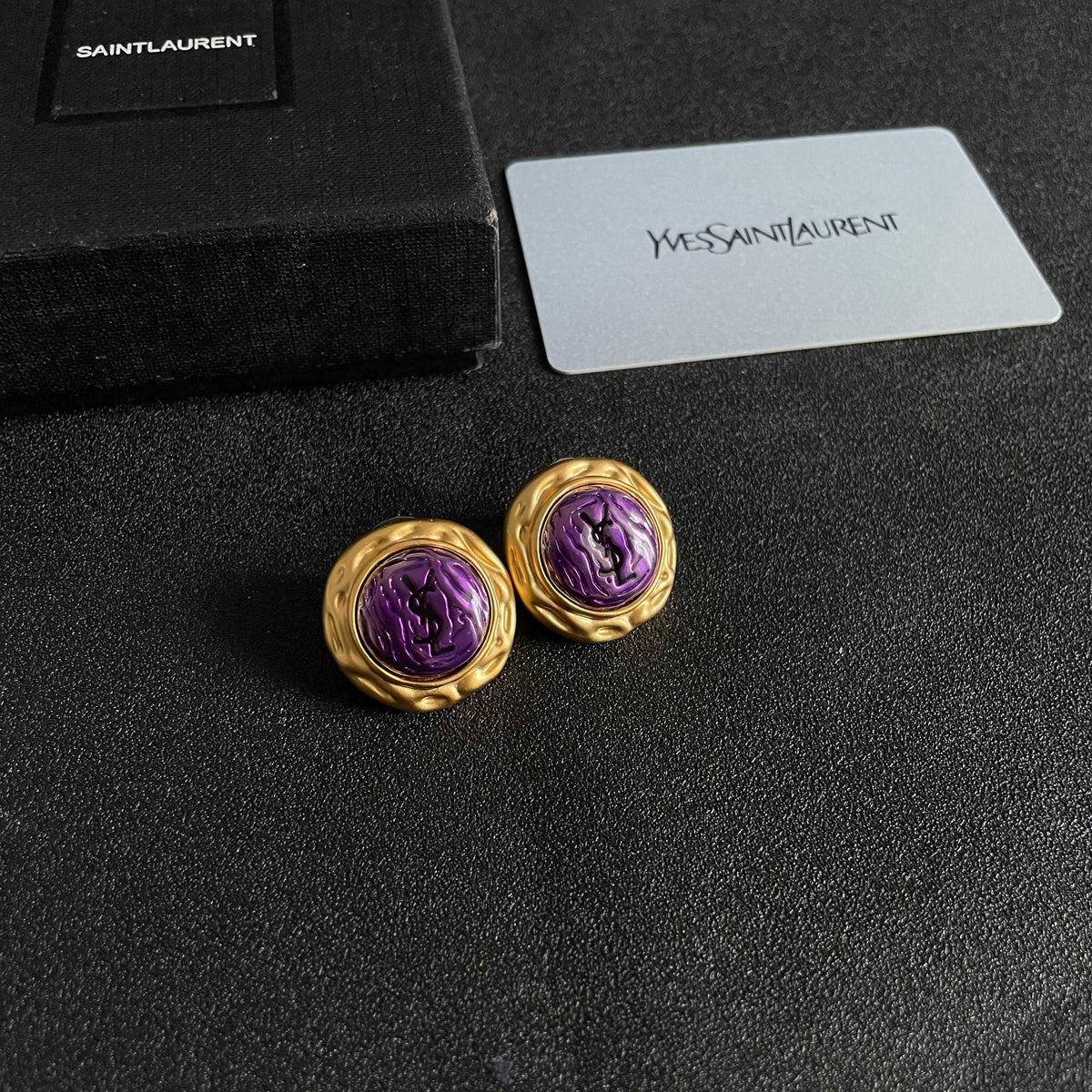 Signature Emblem Stud Earrings in Silver-Tone – Design 014 styled product view