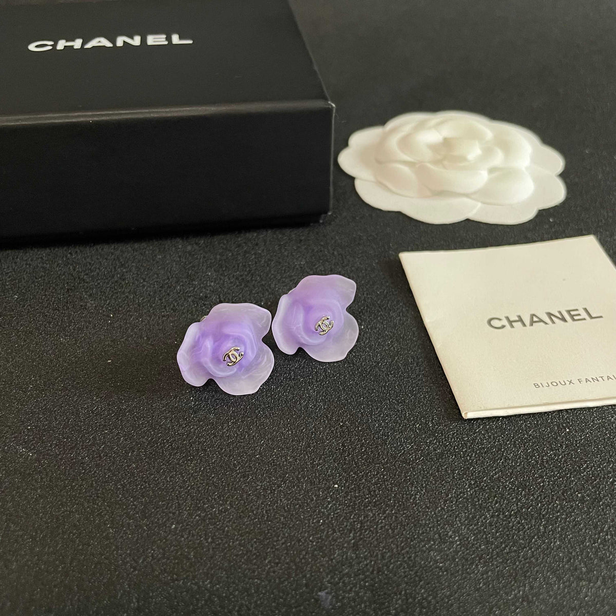 Double-C Emblem Stud Earrings in Polished Metal-Tone – Design 133 styled product view