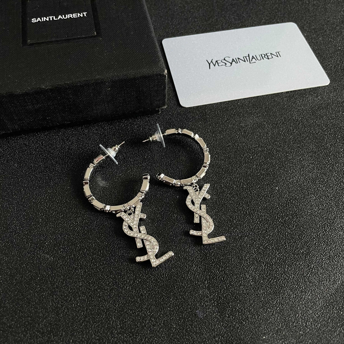 Geometric Emblem Stud Earrings in Silver-Tone – Vintage Detail styled product view