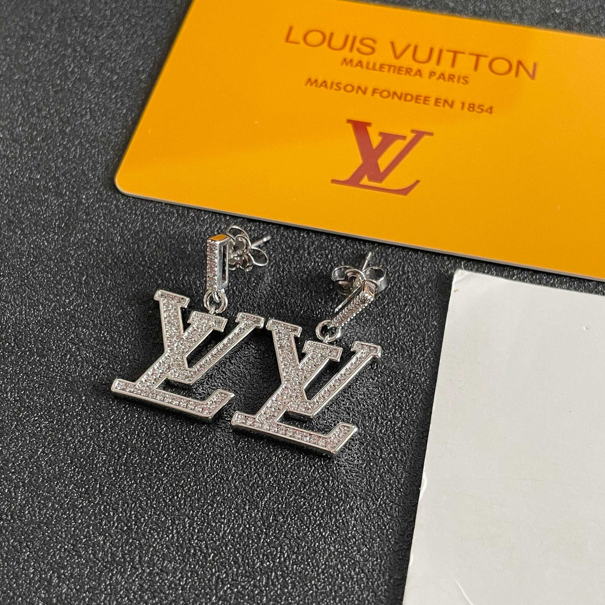 Geometric Emblem Stud Earrings in Polished Metal-Tone – Design 010 main product view