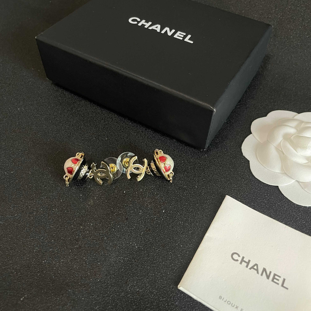 Signature Emblem Statement Earrings in Polished Metal-Tone – Design 023 close-up detail