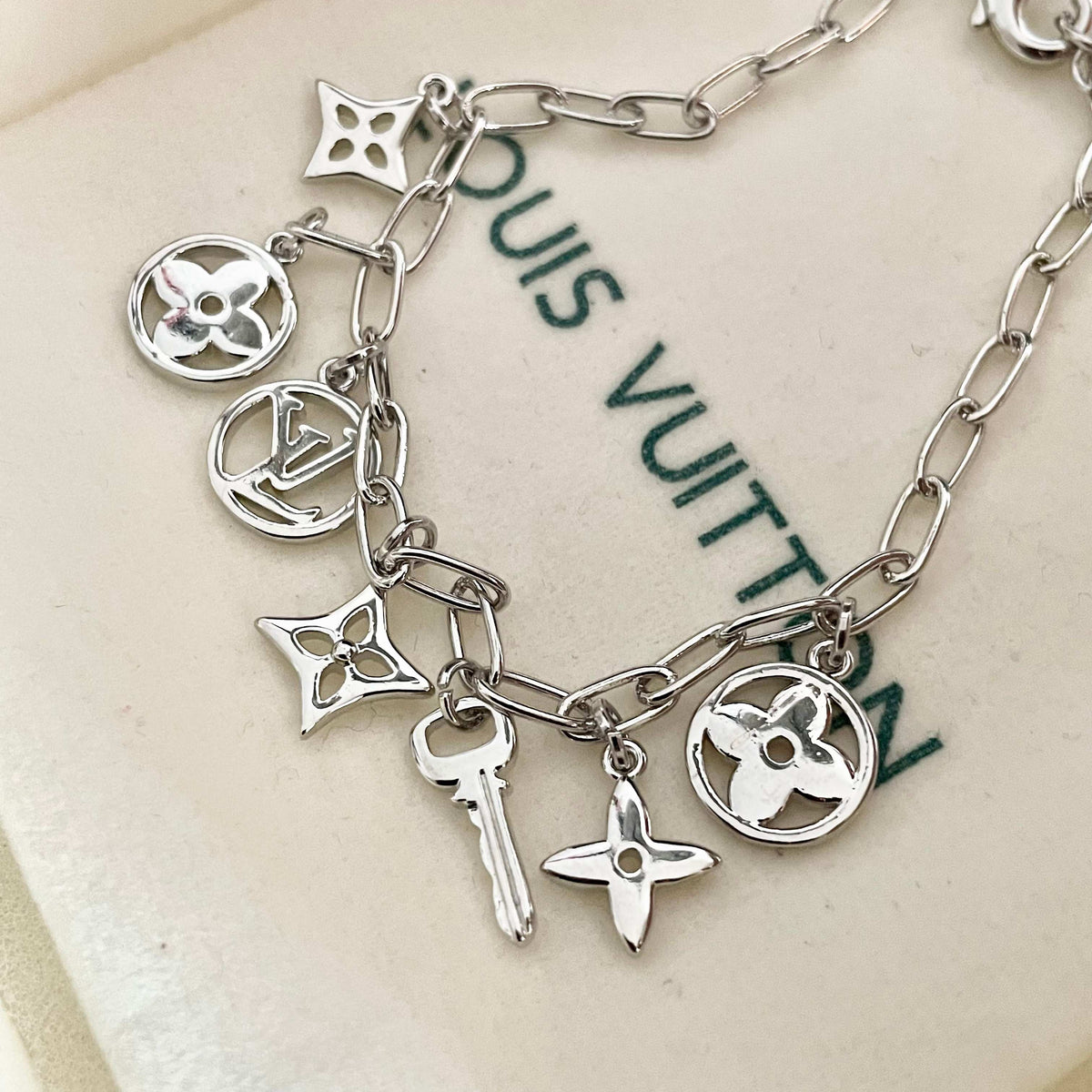 Geometric Emblem Bracelet in Polished Metal-Tone – Design 001 front product view