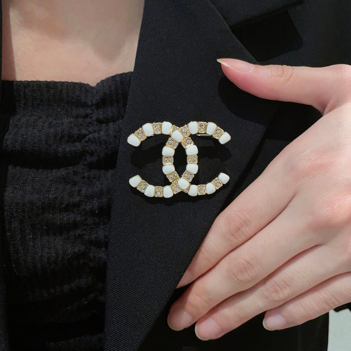 Signature Emblem Brooch in Polished Metal-Tone – Design 012 main product view