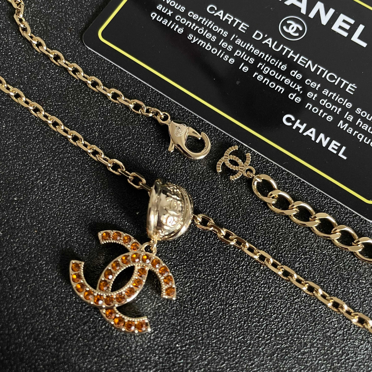 Double-C Emblem Crystal-Accent Pendant Necklace – Design 004 main product view